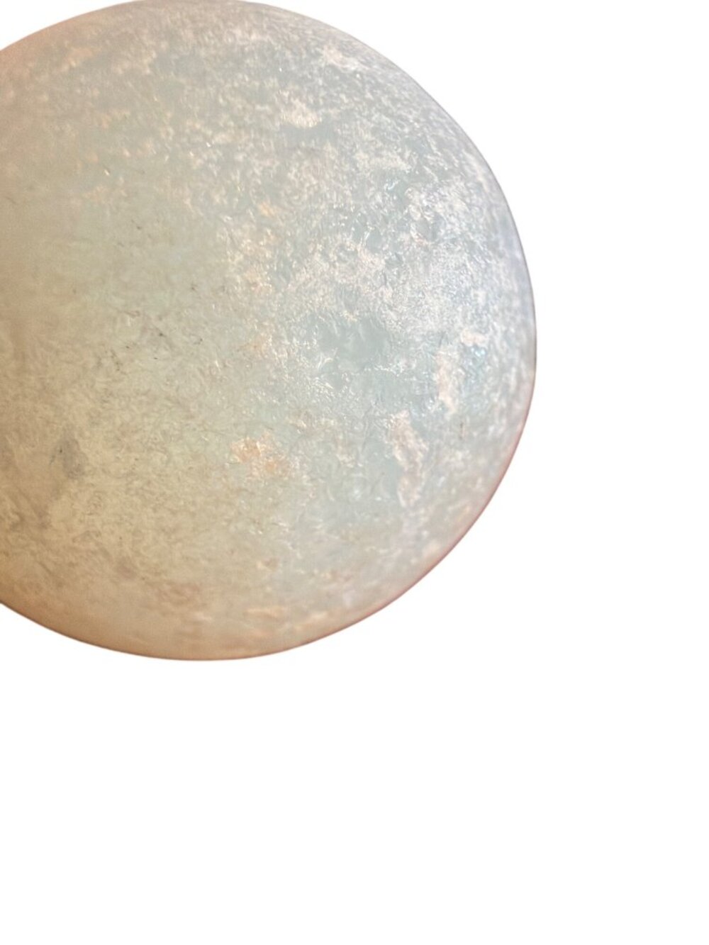 Vintage Opalite Glass Frosted Egg Textured Surface Estate Weighty Paperweight 2" - Picture 3 of 4